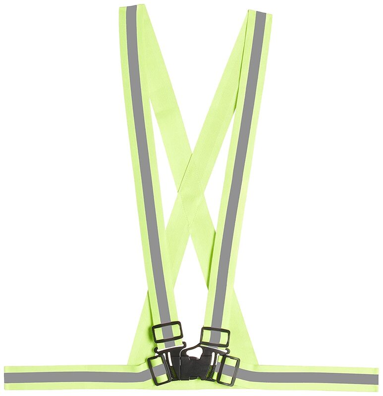 Reflective Vest with High Visibility Bands Tape, Green, One Size
