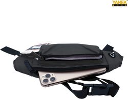 Yanek Running Belt Pouch Waist Bag with Adjustable Straps for Workout, Running, Hiking, Dark Grey