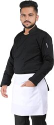 Yanek Adjustable Unisex Chef Kitchen Short Apron with Pockets, White