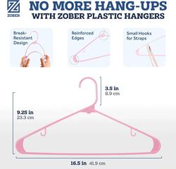 Clothes Hangers  Pink Plastic Hangers 20 Pack for Shirts Dresses and Pants  Durable Flexible Plastic Clothing Hangers