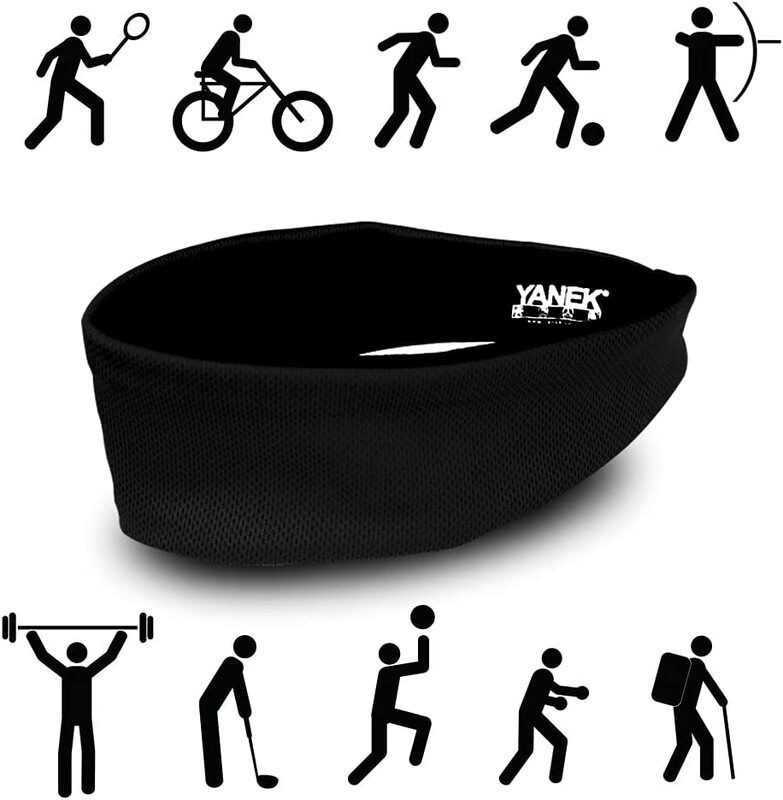 Yanek Anti-odour Comfortable Unisex Headband for Workout & Sports, Black, 4 Pieces