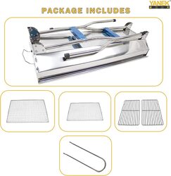 Yanek Stainless Steel Foldable and Portable Big BBQ Grill Stand for Camping, Outdoor, Picnic, Silver