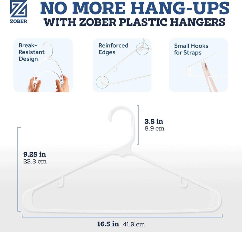 Clothes Hangers  White Plastic Hangers 100 Pack for Shirts Dresses and Pants  Durable Flexible Plastic Clothing Hangers