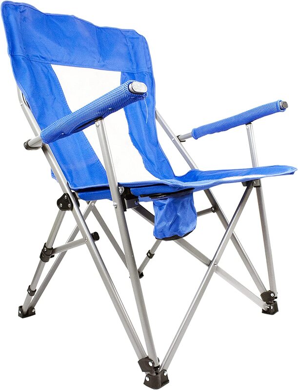 Yanek Foldable Heavy-Duty Chair with Carry Bag, Blue