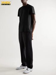 Yanek Plain Ultra Soft Half Sleeves T-Shirt for Men, Medium, Black