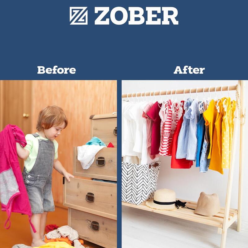 Zober Plastic Hangers 50 Pack - Standard Set of Slim Heavy Duty Clothes Hangers w/Hooks for Coats, Jackets & Pants for Everyday Use, White