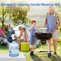 Rechargable Wireless Auto Electric Gallon Bottled Drinking Water Pump Dispenser, Silver