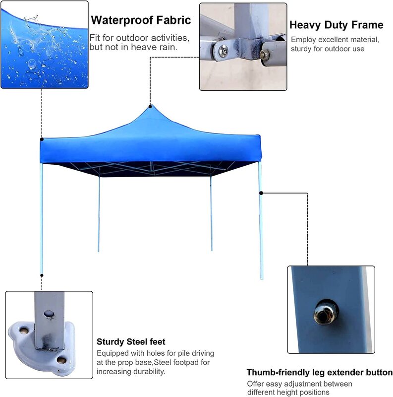 Gazebo Portable Event Canopy Tent, 3 x 3 Meter, Red