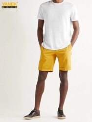 Yanek Plain Ultra Soft Half Sleeves T-Shirt for Men, Medium, White