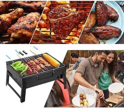 Yanek Stainless Steel Portable & Foldable BBQ Grill Stand, Black