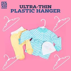 ZOBER Plastic Baby Hangers Toddler Hangers Kids Hangers Non Slip Space Spacing Durable & Slim, Light-Weight Childrens Hangers For Shirts, Pants, Dresses Hangs upto 5.5 lbs WHITE, 100 PACK