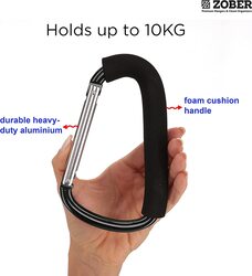 Zober Multi-Purpose Stroller Hook, 2 Pieces, Black