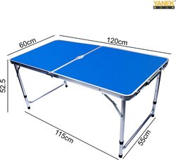 Yanek Folding Camping Table with 4 Foldable Chairs Set, Sparkle Blue