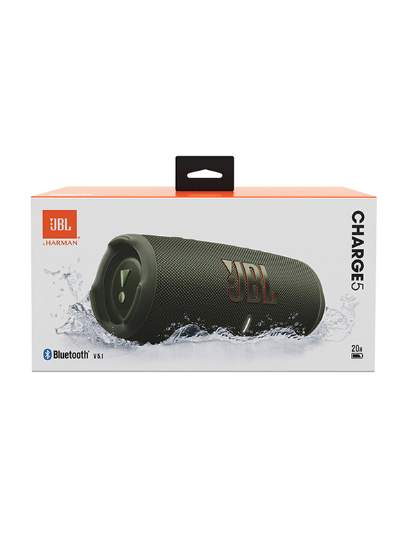 JBL Charge 5 IP67 Waterproof Portable Bluetooth Speaker, Green