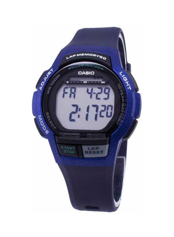 

Casio Digital Watch for Men with Resin Band, Water Resistant, WS1000H-2AV, Blue/Silver