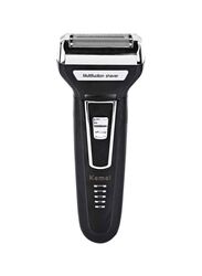 Kemei 3-In-1 Twin Blade Reciprocating Three Blades Electric Shaver, KM-6558, Black/Silver
