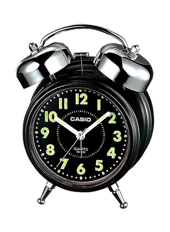 Casio Table Analog Alarm Clock, Black/Silver