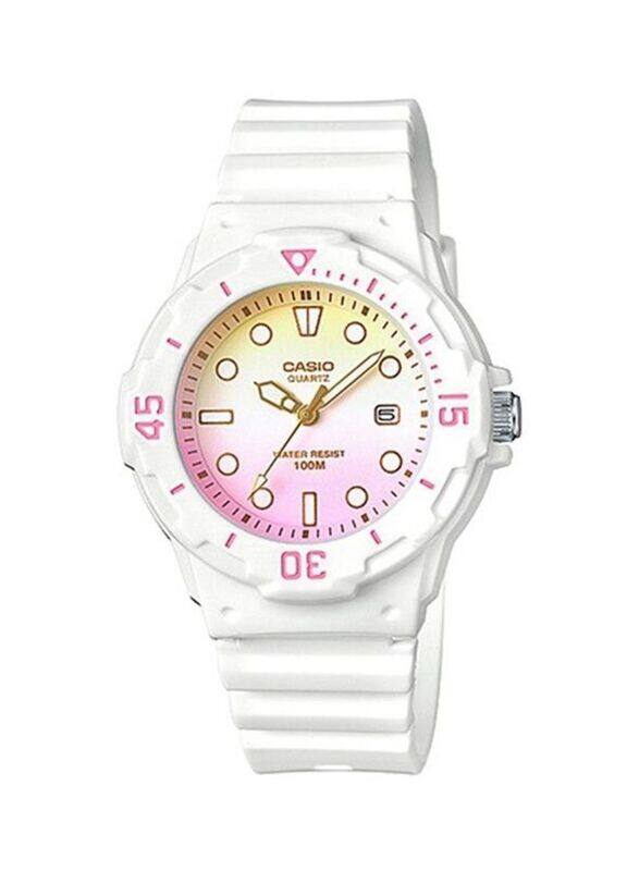 

Casio Youth Series Analog Watch for Women with Resin Band, Water Resistant, LRW200H-2E2VDR, White-Multicolour