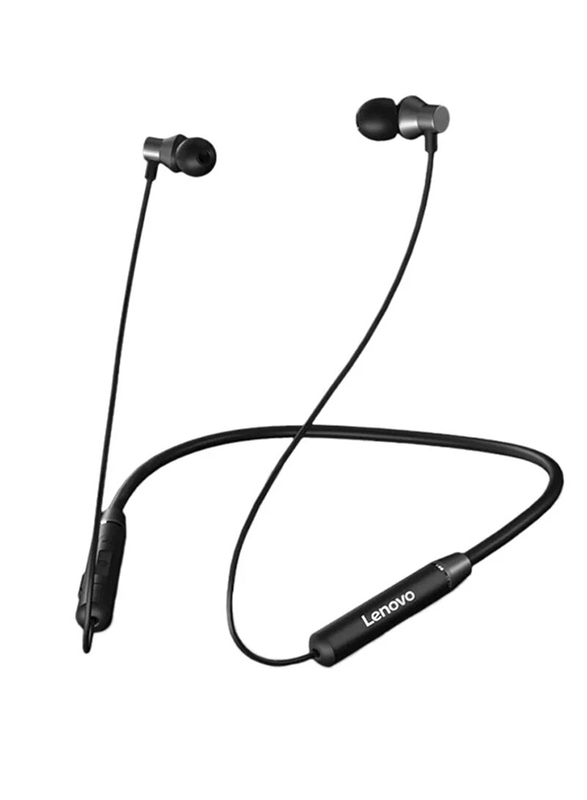 Lenovo HE05 Wireless Neckband In-Ear Noise Cancelling Earphones with Mic, Black