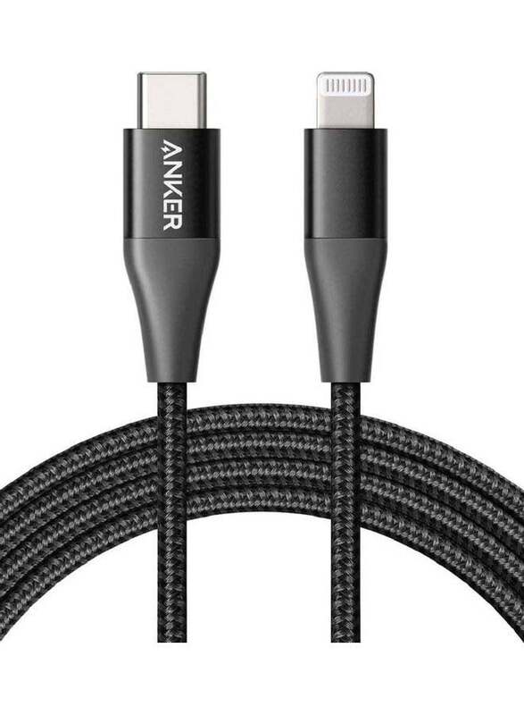 Anker 1.8-Meter PowerLine+ II Charging & Data Cable, Lightning to USB Type-C for Apple Devices, A8653H11, Black