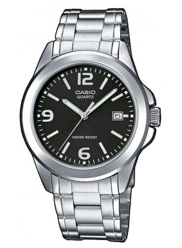 

Casio Enticer Analog Watch for Men with Stainless Steel Band, Water Resistant, MTP1215A-1ADF, Silver-Black