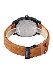 Curren Analog Watch for Men with Leather Band, WT-CU-8139-BR#D28, Brown/Black