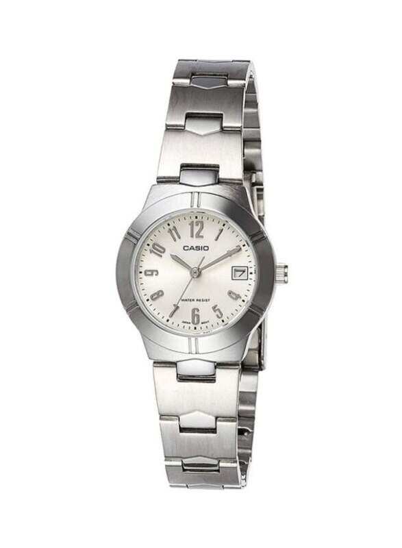 

Casio Enticer Analog Quartz Watch for Women with Stainless Steel Band, Water Resistant, LTP-1241D-7A2DF, White/Silver