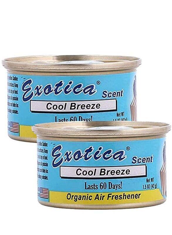 

Exotica 2 x 42g Cool Breeze Scent Organic Car Air Freshener, Blue