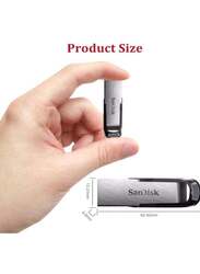 SanDisk 128GB Ultra Flair USB Flash Drive, Silver/Black