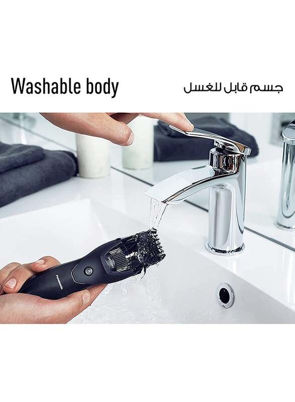 Panasonic Rechargeable Wet & Dry Beard Trimmer Kit, ER-GB42-K421, Black/Silver/Clear