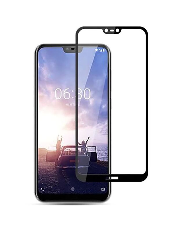 Nokia 6.1 Plus 3D Curved Glass Coverage Full Glue Tempered Glass Screen Protector, Multicolour