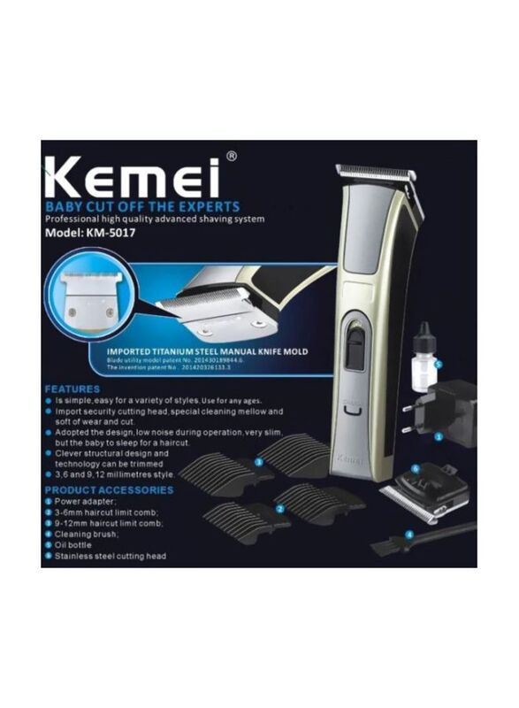 Kemei Trimmer Set, KM-5017, Grey/Black/Gold