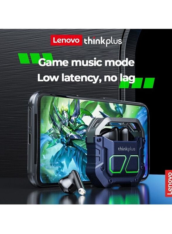 Lenovo Thinkplus Live Pods XT81 TWS Bluetooth Gaming Earphones with Mic, Blue Purple