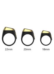 iQibla Zikr Ring Smart Tasbih Tally Counter Ring, Black/Gold