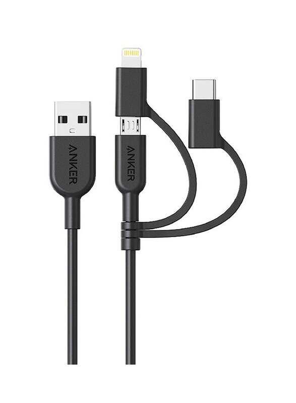 

Anker 3-In-1 Powerline Cable And Connector, Black