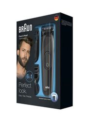 Braun 6-In-1 Perfect Look Face & Head Trimming Kit, MGK3020, Black