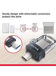 SanDisk 256GB Ultra Dual USB Flash Drive, Silver/Black