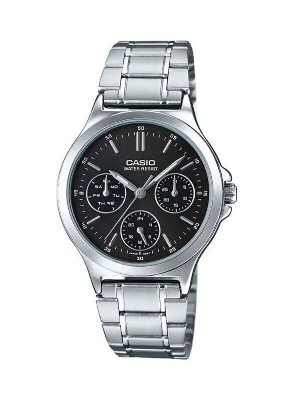

Casio Enticer Analog Watch for Women with Stainless Steel Band, LTP-V300D-1AUDF, Silver-Black
