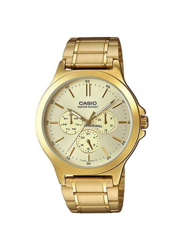 

Casio Youth Analog Watch for Women with Stainless Steel Band, Water Resistant and Chronograph, LX-500H-1BVDF, Gold