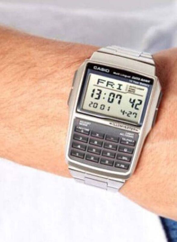 Casio Men's Data Bank Digital Watch 49mm Smartwatch, Silver