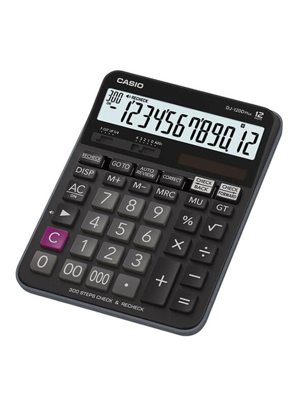 Casio Plus Power Practical Calculator, DJ-120DPLUS-WA-DPW, Black