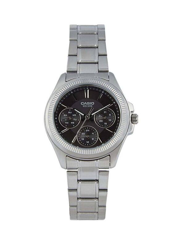 

Casio Enticer Analog Wrist Watch for Women with Stainless Steel Band, Water Resistant and Chronograph, LTP-2088D-1AVDF, Silver-Black