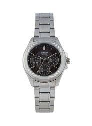 Casio Enticer Analog Wrist Watch for Women with Stainless Steel Band, Water Resistant and Chronograph, LTP-2088D-1AVDF, Silver-Black