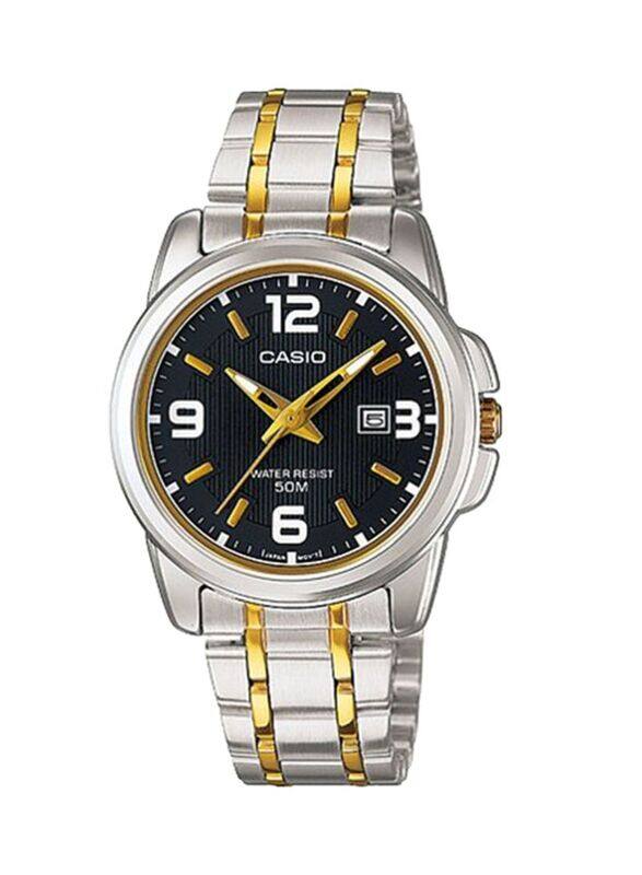 

Casio Analog Watch for Women with Stainless Steel Band, Water Resistant, LTP-1314SG-1ADF, Silver/Gold-Black