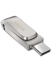 SanDisk 256GB Ultra Dual Luxe USB Flash Drive, Silver