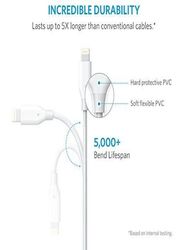 Anker 3 Feet Powerline Data Sync And Lighting Port Charging Cable, White