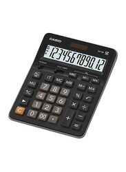 Casio 12-Digits Basic Desk Calculator, GX-12B-BK-W-DC, Black