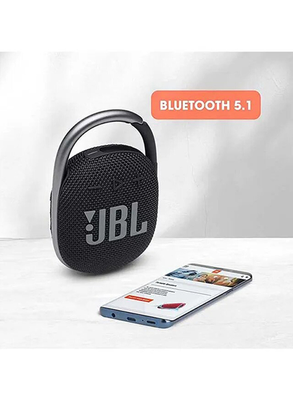 JBL Clip 4 IP67 Water Resistant Portable Bluetooth Speaker, Black