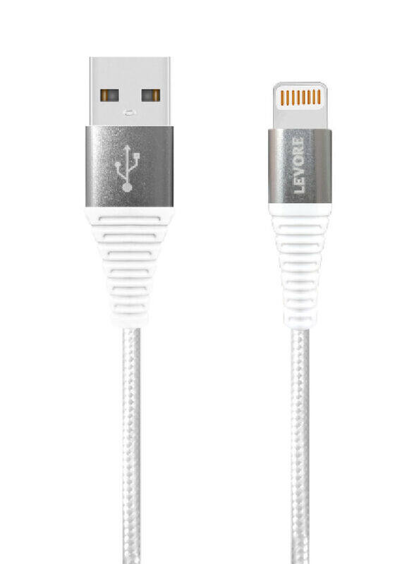 

Levore 1-Meter Nylon Braided Lightning Cable, USB Type A to Lightning for Apple Devices, White