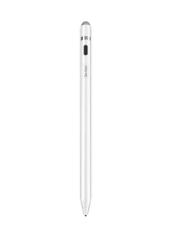 

Go-Des 2-in-1 Universal Active Capacitive Touch Stylus Pen for Computers, Smartphones, Tablets, White